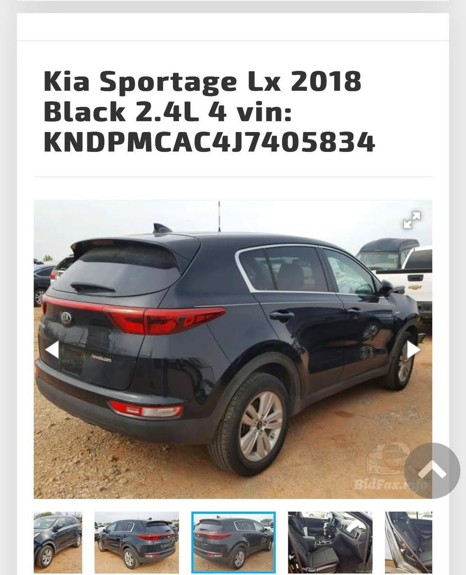 يالله اللهم صلى على محمد وال محمد
سلام عليكم 
سياره سبورتج للبيع 
موديل السياره 2018 وارد امريكي
السياره نضيفه بعدهي وكاله خير من الله كير مكينه صدر حداديه شرط كفاله فوللل تبريدها شغال كهربائيات كله شغاله السياره جاهزه وكامله تاخذه ربع متصرف عليه والسياره شوفت عينك مكينه السياره 2400
السياره بسمي 
مكان السياره كربلاء المقدسه 
سعر السياره 160 وبيها مجال 
للتواصل والاستفسار
***********
