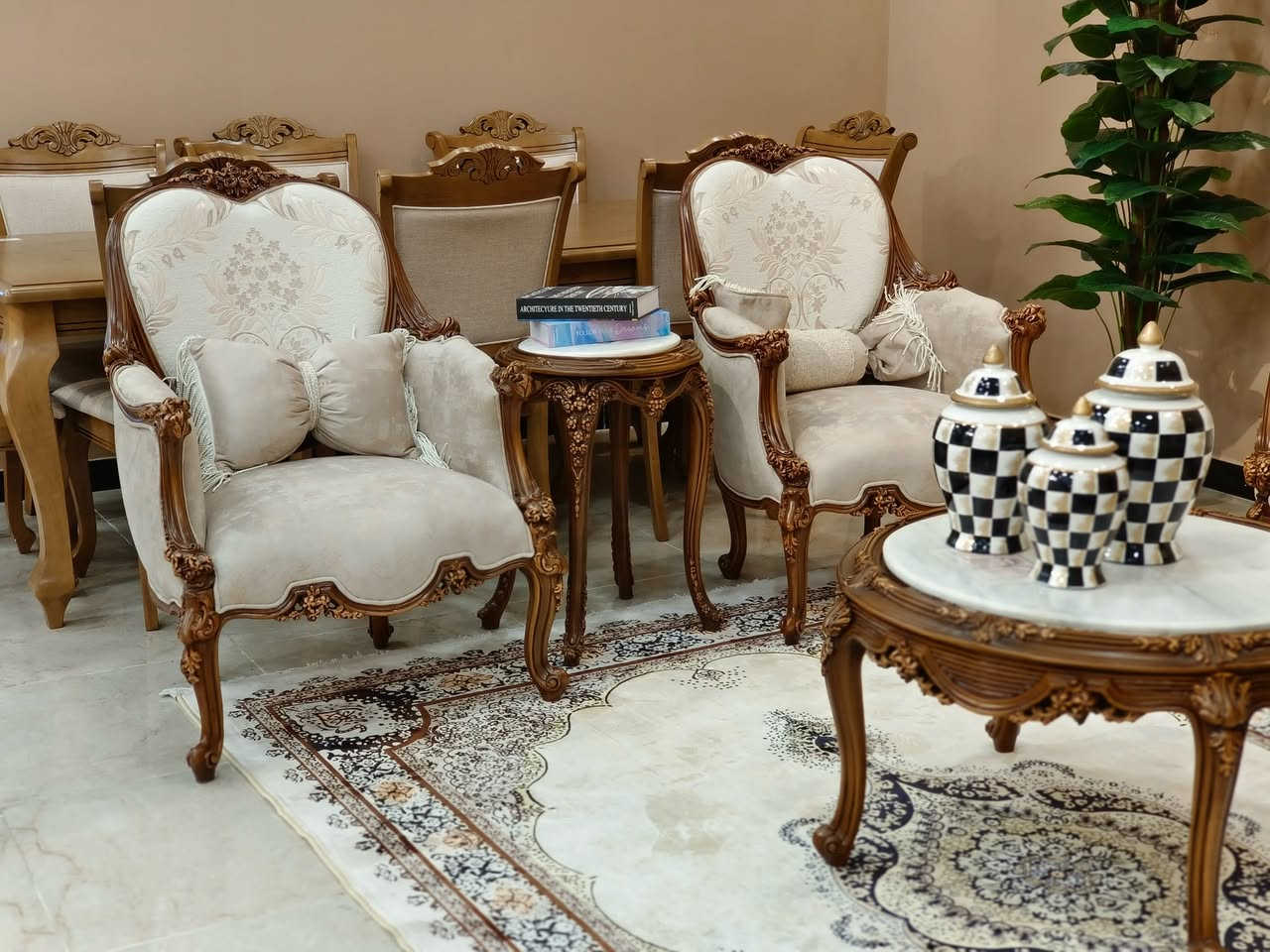 �✨ تخم قنفات كلاسك – 10 مقاعد خشب زان طبيعي ✨👑
فخامة حقيقية تبدأ من الخشب الأصلي…
متانة، هيبة، وتفاصيل راقية تعكس الذوق الملكي الأصيل 🤍

🛋️ تصميم كلاسيكي فاخر يناسب المجالس الواسعة
🌳 مصنوع من خشب الزان الطبيعي لقوة تدوم سنوات
💎 تشطيب أنيق يمنح صالتك حضور مميز

💳 متوفر بنظام الأقساط المريح
سهولة بالدفع لتختار الفخامة بدون تردد ✨

📍 متوفر لدى الغازي هوم
عنوان الفخامة في عالم الأثاث 👌

🏠 العناوين:
1️⃣ الفلوجة – شارع 40، قرب تقاطع الجيش الشعبي، مقابل مقر هيبت الحلبوسي
2️⃣ بغداد – شارع الربيع، قرب نفق الشرطة

📞 للحجز والاستفسار:
*********** – ***********

💫 الغازي هوم… لأن الفخامة لا تُقلّد �
