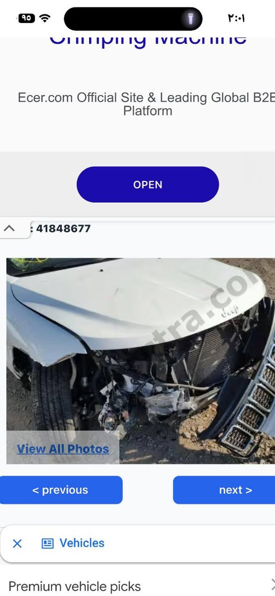 جيب لاريدو موديل 17 اصل رقم بغداد  دولي تحويل اي وقت  وارد امريكي حادثها باب السايق تصليح ولدعاميه  ومقدمه الجاملغ بدون تبديل ولا دواخل صوره الحادث ويه الصور. باقي السياره كفاله مكينه 3600 جديده تبريد قطعتين ثلج حداده جديده  السياره ماشيه 107 الف  جاهزه كلها. وجديده. بلعافيه ع الياخذها سعرها ١٧٨ سوق الشيوخ, ذي قار


**إذا كنت صاحب هذا الإعلان وتريد حذفه لأي سبب، رجاءا أرسل رسالة إلى الدعم الفني**