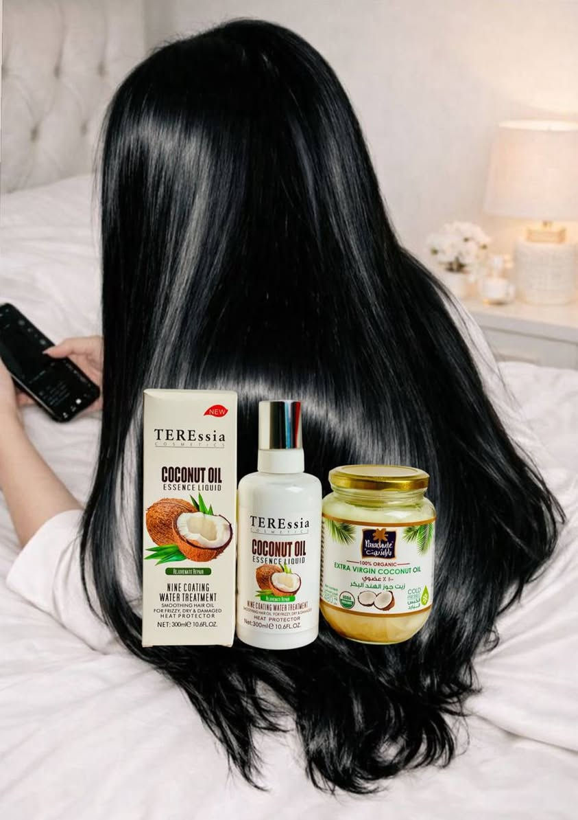 🌴🥥 عرض سرّ جوز الهند الملكي 🥥🌴
دللي شعرج بأقوى ترطيب وتغذية طبيعية 💚
✨ TEREssia Cosmetics Coconut Oil Essence Liquid
✔️ يعالج الجفاف والتقصف
✔️ يقلل النفشة
✔️ حماية من الحرارة
✔️ نعومة ولمعان من أول استعمال

🥥 Parachute Extra Virgin Coconut Oil 100% عضوي
✔️ يغذي الشعر من الجذور
✔️ يقوي ويكثف
✔️ مناسب للشعر والبشرة
✔️ عصر بارد ونقي

🔥 خلي شعرج يرجع حي ولامع وناعم مثل الحرير
بوكس متكامل ترطيب + تغذية + حماية 💚

#سعر العرض 25الف#والتوصيل مجاني مراسلة وتساب #***********
