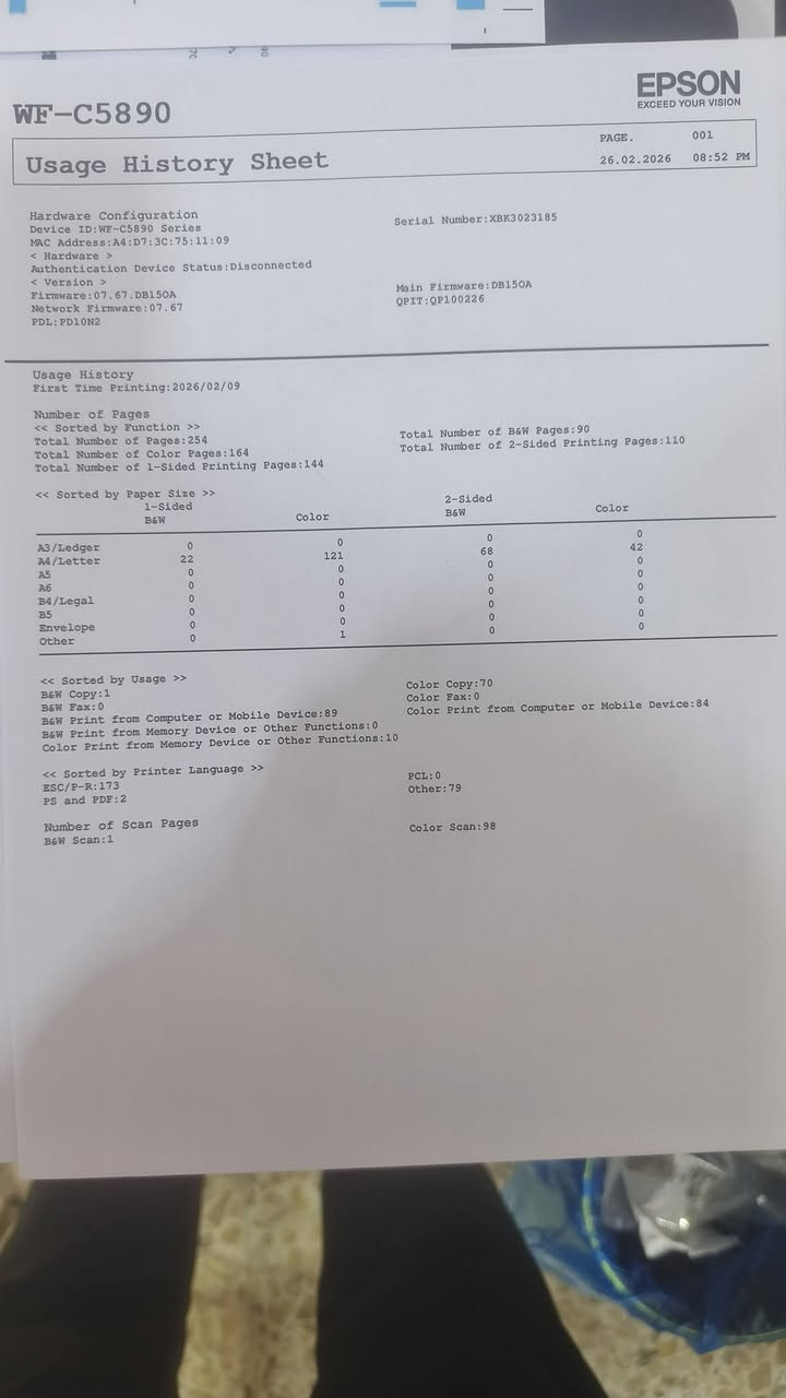c5890 
الشراء قبل اسبوعين 

سبب البيع تحويل من مكتب استنساخ إلى عيادة تمريضية كوني ممرض

الطابعة 

جديدة مع احبار اضافية اربعة بطل سرمهر مشتريهن ب 60

المكان نجف لا يوجد توصيل تستلم من مكاني النجف الاشرف وشرط الفحص 

*********** تتصل واتساب اضطر للحظر.

