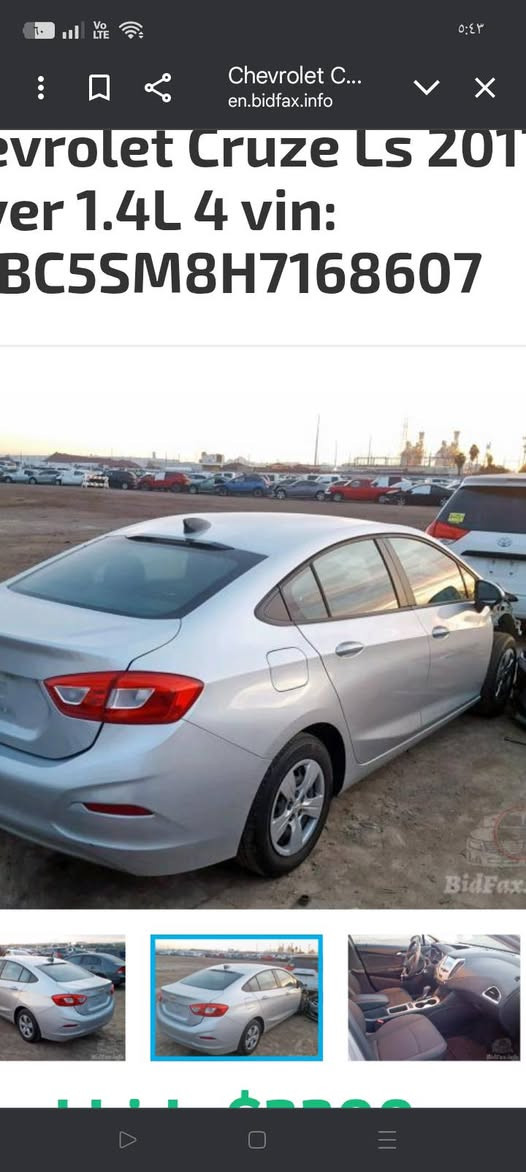 شفرليت كروز 17 وارد امريكي
رقم بغداد السياره موجوده بالبصره محرك 14 تيربو كير At نمر 6 الحادث مرفق بالصور شاشه كامره تبريد تدفئه جاهزه كار بلي الدواخل كلها سليمه ولا ايبرباك طاك ... السعر 85


**إذا كنت صاحب هذا الإعلان وتريد حذفه لأي سبب، رجاءا أرسل رسالة إلى الدعم الفني**