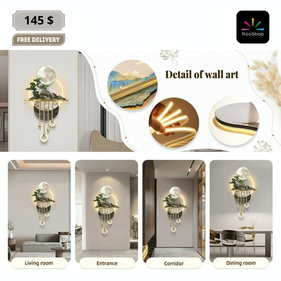 بڕێک ئارامی و جوانی بە ماڵەکەت ببەخشە 

هەر گۆشەیەکی سادە بیگۆڕە بۆ فەزایەک کە ڕەنگینیی و گەرمی دەربدات، بە چرایەک بە دیزاینێکی ئاسیایی دڵڕفێن، ڕووناکی .نەرم کە کەشێکی ئارام دروست دەکات
وردەکاری تەکنیکی کە لە قەرەباڵغی ڕۆژەوە دەتگوازێتەوە بۆ ئاسوودەیی دارستانە بێدەنگەکان
60x125 CM
گەیاندن بە خۆراییە
#Rooshop أربيل, العراق


**إذا كنت صاحب هذا الإعلان وتريد حذفه لأي سبب، رجاءا أرسل رسالة إلى الدعم الفني**