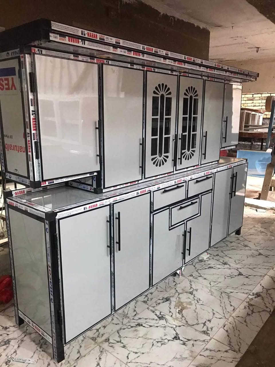 تخفيضات كاونترات مترين ونص  شرط شرط التزكام بليت واحد ملم نرماده حفر جرارات شفط نقش cnc تاج وكلوبات شغل درجه اولى ٤٨٥ واذا وياه سنك متر وربع مرمر يصير ب٦٨٥ اللون حسب الطلب العنوان ناصريه شارع الاخلاص *********** ناصرية, ذي قار
