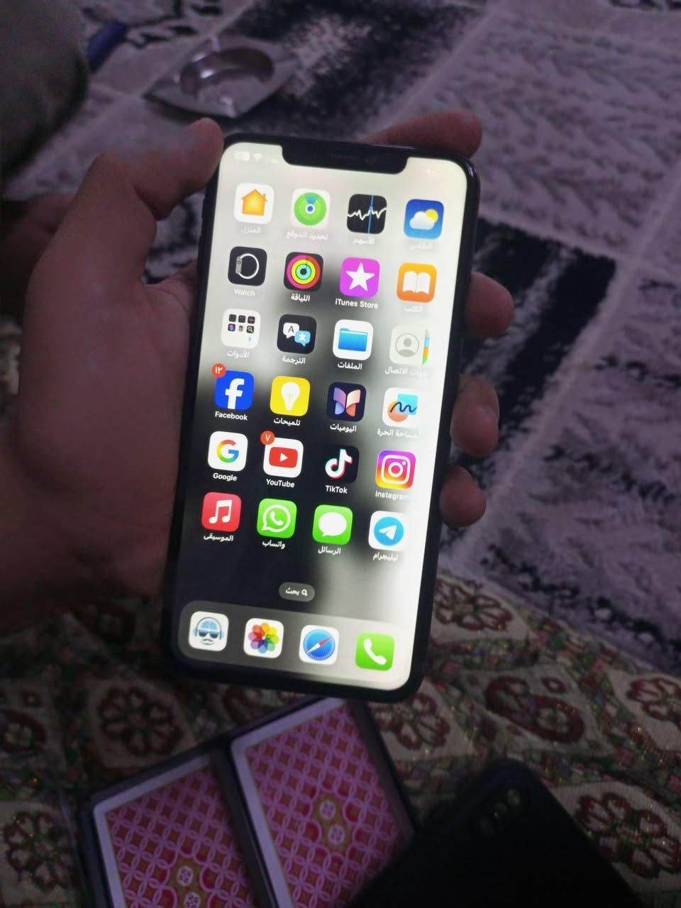 السلام وعليكم                   ايفون اكس ماكس للبيع او مراوس حسب القناعه وحصراً ايفون 
ذاكره 256 بطاريه 100٪ شاشه بلادي الكاميرا الاماميه يوجد بيها رجفه v1 فقط جهاز مال بيت بعد بلادي 
سعر 210 وبي مجال ســيـف ال ولـيـد 
العنوان كركوك 
تحياتي للجميع


**إذا كنت صاحب هذا الإعلان وتريد حذفه لأي سبب، رجاءا أرسل رسالة إلى الدعم الفني**