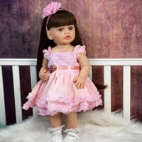 دمية بيبي سيليكون • شعر طبيعي • عيون زجاجية