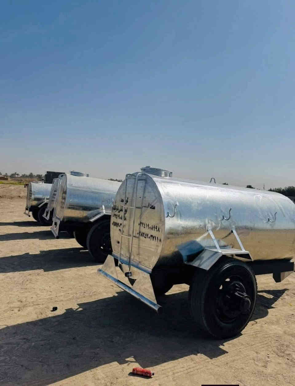 مقطورات والخزانات بكافت الحجام  والتانكيات للبيع مغلون درجه اولى دنكير تاير 22 شاصي بلادي السعه 5000 او 3500
المكان الشوملي قرب السريع الدولي على الشارع العام قرب المحطه البهاء مدخل الشوملي
للاتصال على ***********
توجد خدمات توصيل لكافه المحافظات
