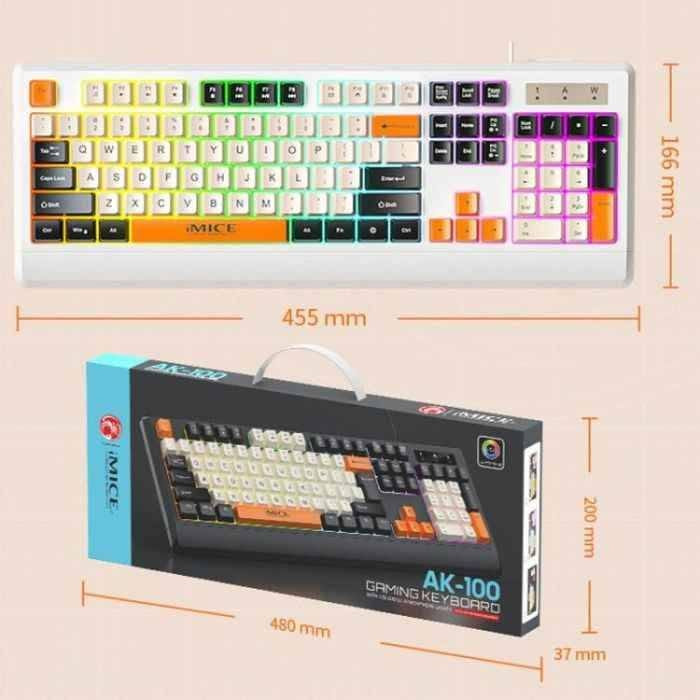 ⚡ كيبورد جيمنج احترافي iMICE AK-100 – تصميم عصري وإضاءة RGB مذهلة!

🚀 المميزات والمواصفات التفصيلية:

🔹 ماركة iMICE الأصلية: كيبورد مخصص للألعاب (Gaming Keyboard) بموديل AK-100، يجمع بين الأداء السريع والشكل المميز ليلبي احتياجات الجيمرز.

🔹 تصميم بألوان حصرية ومبتكرة: يتميز بتوزيعة أزرار ذات ألوان متداخلة وجذابة جداً (أبيض، برتقالي، أسود، وبيج)، ليعطي الـ Set-up الخاص بك لمسة عصرية فريدة تكسر روتين الألوان التقليدية.

🔹 إضاءة RGB ديناميكية: مزود بإضاءة خلفية ملونة (RGB) تضيف جواً حماسياً رائعاً وتبرز جمال الكيبورد خصوصاً أثناء اللعب في الغرف المظلمة.

🔹 حجم كامل (Full-Size): يأتي بتصميم كامل الأزرار وبأبعاد مريحة (طول 455 ملم وعرض 166 ملم) مع لوحة أرقام جانبية (Numpad)، مما يجعله مثالياً للألعاب وكذلك لإنجاز المهام اليومية والمكتبية.

🔹 أداء سريع وثابت: يعتمد على اتصال سلكي (Cable) لضمان سرعة استجابة فورية ونقل أوامر اللعب بدون أي تأخير (No Latency).

🔹 هيكل متين وعملي: تصميم قوي ومتين يتحمل ضغط اللعب المستمر، مع أزرار مصممة لتعطي شعوراً مريحاً يقلل من الإرهاق أثناء الجلسات الطويلة.

الحالة: متوفر ✅
💰 السعر: 20 الف فقط! بغداد, العراق


**إذا كنت صاحب هذا الإعلان وتريد حذفه لأي سبب، رجاءا أرسل رسالة إلى الدعم الفني**