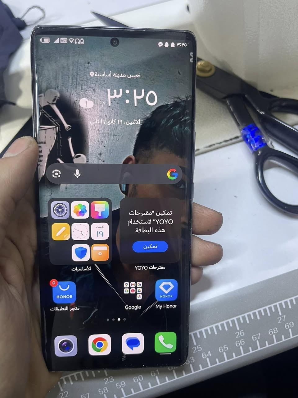 السلام عليكم هونر X9a 5Gالجهاز مكفول من كلشي بس بي بل ضهر شويه فطر وممئثر عل كامره ابد السعر 200 وبي مجال 
للستفسار ***********
