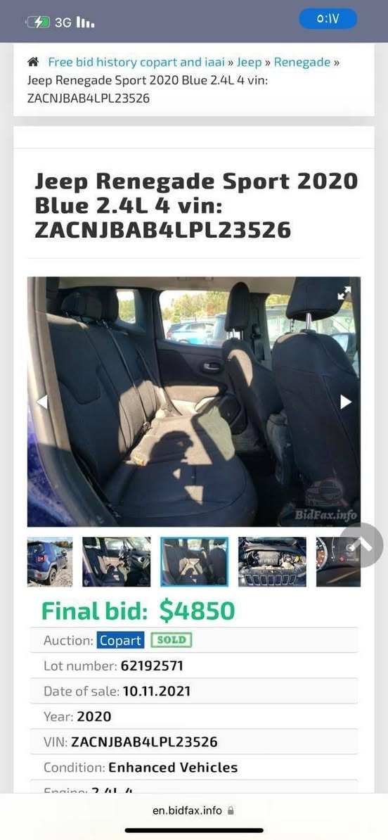 سلام عليكم جيب رينجد موديل 2020
وارد أمريكي صور الحادث مرفقه ويه الصور محرك 2400 مكانها بسمايه السعر 120 بيه مجال
رقم الهاتف ***********
بيه طخه بالبنيد بدون دواخل وطخه جاملغ الخلفي
