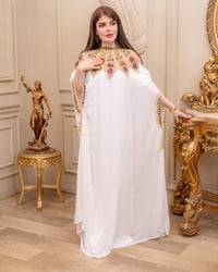 بشت شيفون • فستان فيزون • تطريز يدوي