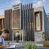 من تصميمي... مقترح تصميم مدرسة أهلية في بغداد بمساحة 500 متر مربع لصال...