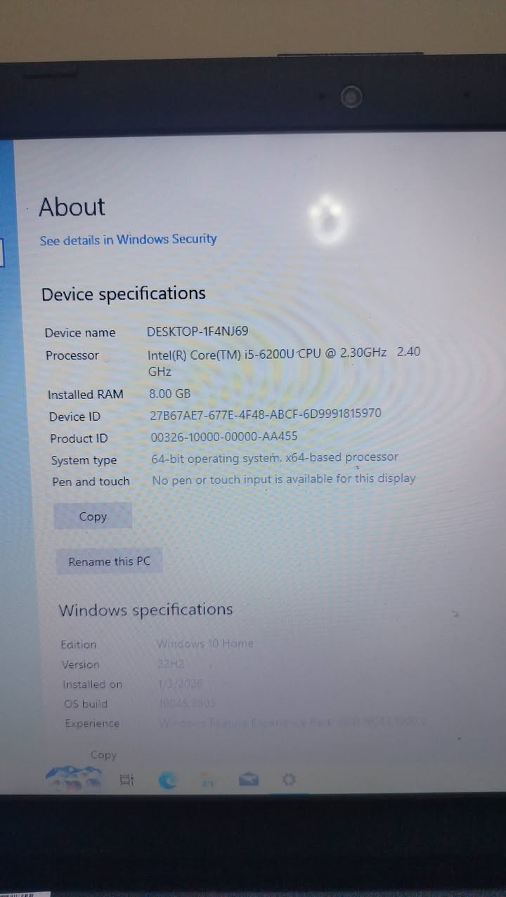 لابتوب hp مواصفات
اسم الجهاز hp notebook 15ac189nia
معالج i5-6200u جيل سادس
رام 8كيكا (4+4)
هارد 500 كيكا ssd laxer
كارت شاشة داخلي intel 
كارت شاشة خارجي 2 كيكا amd 
شاشة حجم 15.6 hd
نظام وندوز 10 
بطارية الجهاز جديدة 
الجهاز للدراسة والتصفحة والاعمال اليومية والتصميم الهندسية والالعاب المتوسطة 
يجي وية الجهاز شاحنة وماوس واير 
السعر 270 الف وبي مجال بسيط


**إذا كنت صاحب هذا الإعلان وتريد حذفه لأي سبب، رجاءا أرسل رسالة إلى الدعم الفني**