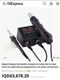 محطة لحام محمولة • مكواة ٦٠ واط • شاشات LED مزدوجة