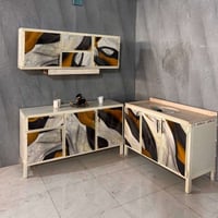 كاونتر أرضي متر ونص • سنك متر وعشرين • مرمر صناعي