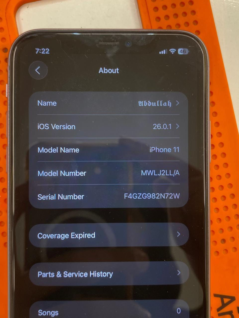 سلام عليكم ايفون 11 عادي للبيع
الموبايل مثل ما موضح بالصورة
ما مفتوح
ذاكرة 128
بطارية 73
المشكلة الوحيدة الظهر مكسور
السعر 300 وبي مجال 
الرقم واتساب فقط 
***********
