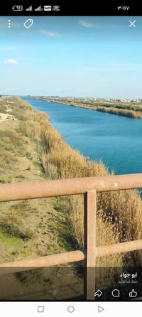 أرض زراعيه ٣٠ دونم محاذيه على شط موجود ماء على مدار سنه ماء اساله كرهب...