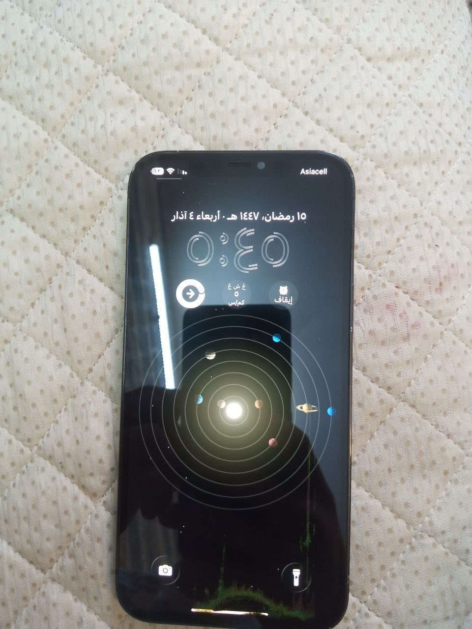 السلام عليكم آيفون ١٢ برو ماكس شرق اوسط مبدل شاشه فقط وبيه خطوط حاليا بس شغاله الباقي كله بلادي بطاريه ٧٧ شاصي نضيف كلش السعر ٤٢٥  واتساب ***********
