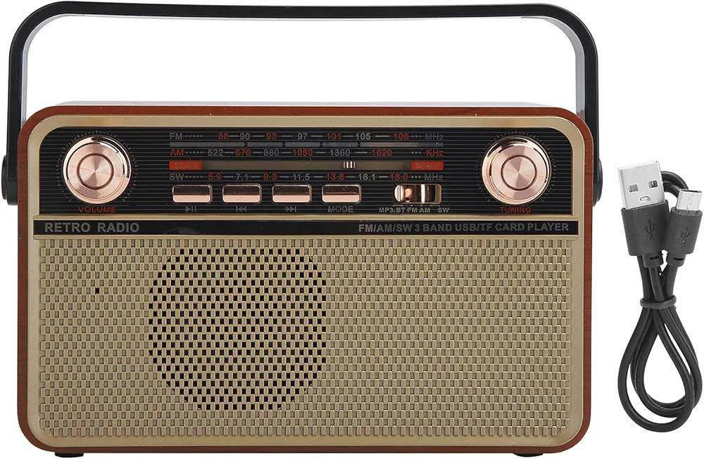 راديو محمول بتصميم كلاسيكي (Retro Radio) 
يدعم موجات FM / AM / SW

المميزات الصوتية : مكبر صوت مدمج يدعم التشغيل من خلال البلوتوث (Bluetooth) .

خيارات التشغيل : يدعم تشغيل الملفات الصوتية عبر بطاقات TF ، وذاكرة USB ، بالإضافة إلى مدخل AUX .

الطاقة : يعمل ببطارية قابلة لإعادة الشحن .

متوفر توصيل كل المحافظات


**إذا كنت صاحب هذا الإعلان وتريد حذفه لأي سبب، رجاءا أرسل رسالة إلى الدعم الفني**