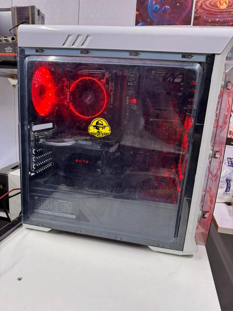 تحية طيبة شبابنا وحبايبنا ❤️
تجميعة مرتبة كل القطع براندات حلوه المواصفات 💚 :

R5 3600
6Cores / 12Thread

CPU COOLER RGB

RAM 16 3200

M.B B450 MSI GAMING X PLUS

GTX 1660 Super 6GB 2Fans

Storage : SSD256 - HDD500GB

PSU 650W Mass 80% Plus 

CASE White Gamemax + 4FAN RED

السعر 580 ألف سعر نهائي 

متوفر توصيل لكافة المحافظات ❤️


**إذا كنت صاحب هذا الإعلان وتريد حذفه لأي سبب، رجاءا أرسل رسالة إلى الدعم الفني**