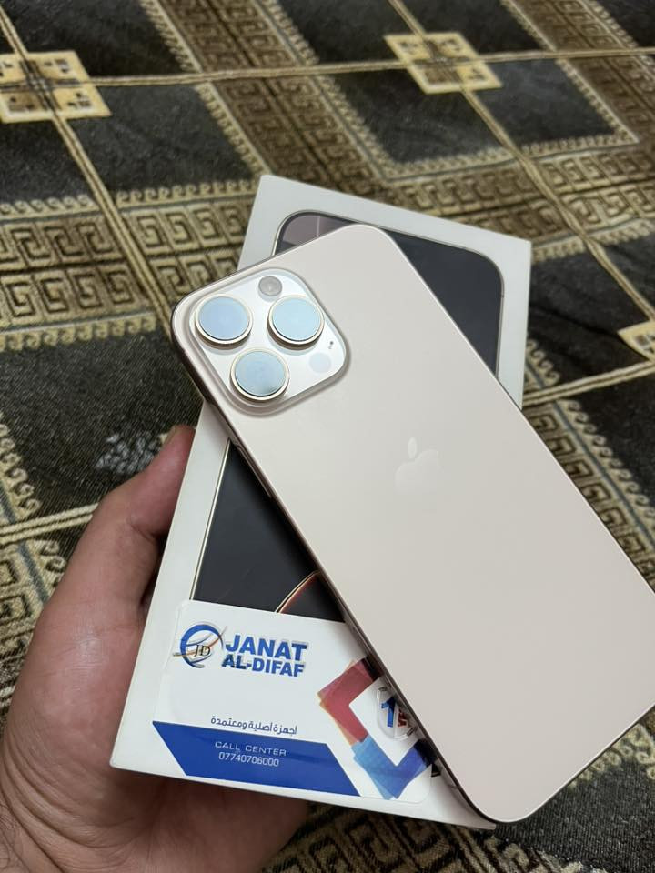 ايفون 16 برو ماكس جهاز ZA/A دبل سيمكارت ذاكرة 256 جهاز جديد  بطارية 96 لون dessert سعر الجهاز 1370 رقمي *********** مكاني النجف الاشرف
