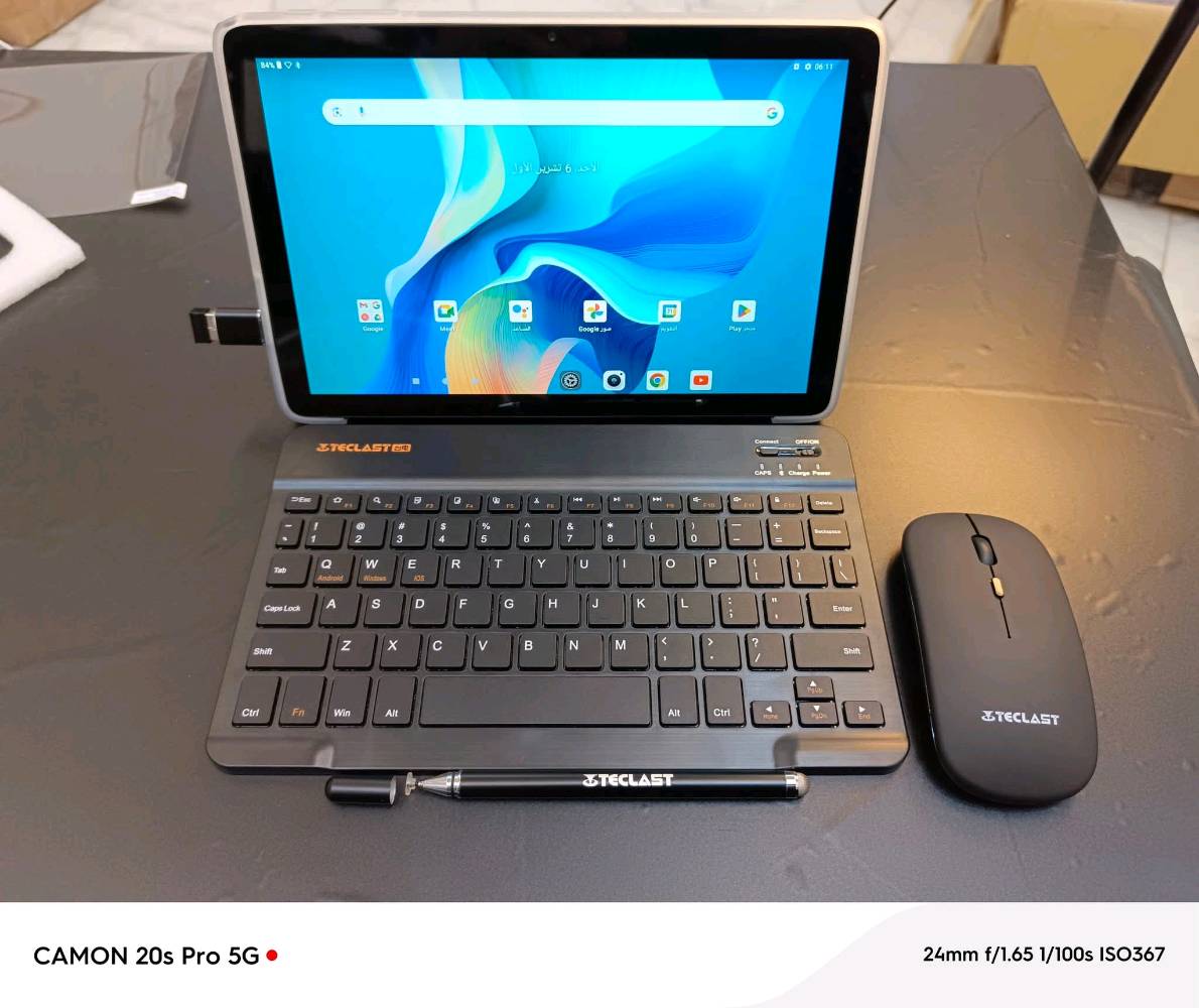 تابلت TECLAST P30T يعمل بنظام أندرويد 14، مقاس 10 بوصات، مع لوحة مفاتيح ذاكرة وصول عشوائي 12 جيجابايت + ذاكرة قراءة فقط 128 جيجابايت (4 تيرابايت TF)، شبكة واي فاي 2.4 جيجا + 5 جيجا، وحدة معالجة مركزية Unisoc Octa-Core A75 ملحقات كاملة 
جديد بسعره 125