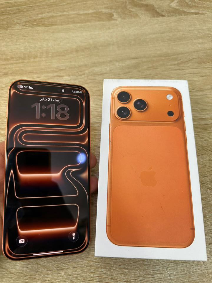 ايفون 17 برو ماكس شريحة الكترونية ياباني
مع جميع ملحقاته و عليه لزكة اصلية 
عدد الدورات : 43
السعر : 1,800,000 
مكاني بغداد 

نسخة الجهاز يجي وياه اشتراك مجاني ابل ميوزك و ابل اركيد 3 اشهر

و رجاءا الميعجبه السعر ليعلق 

موجود واتساب و رصيد : ***********
