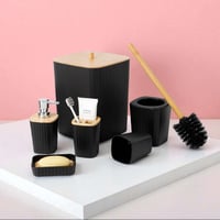 سيت حمام • ٦ قطع • اسود رصاصي ابيض