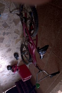 بايسكل ياباني وردي حجم 16 ابريك بالماكينه