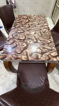 ميز مطبخ • سطح مرمر • ٥ كراسي