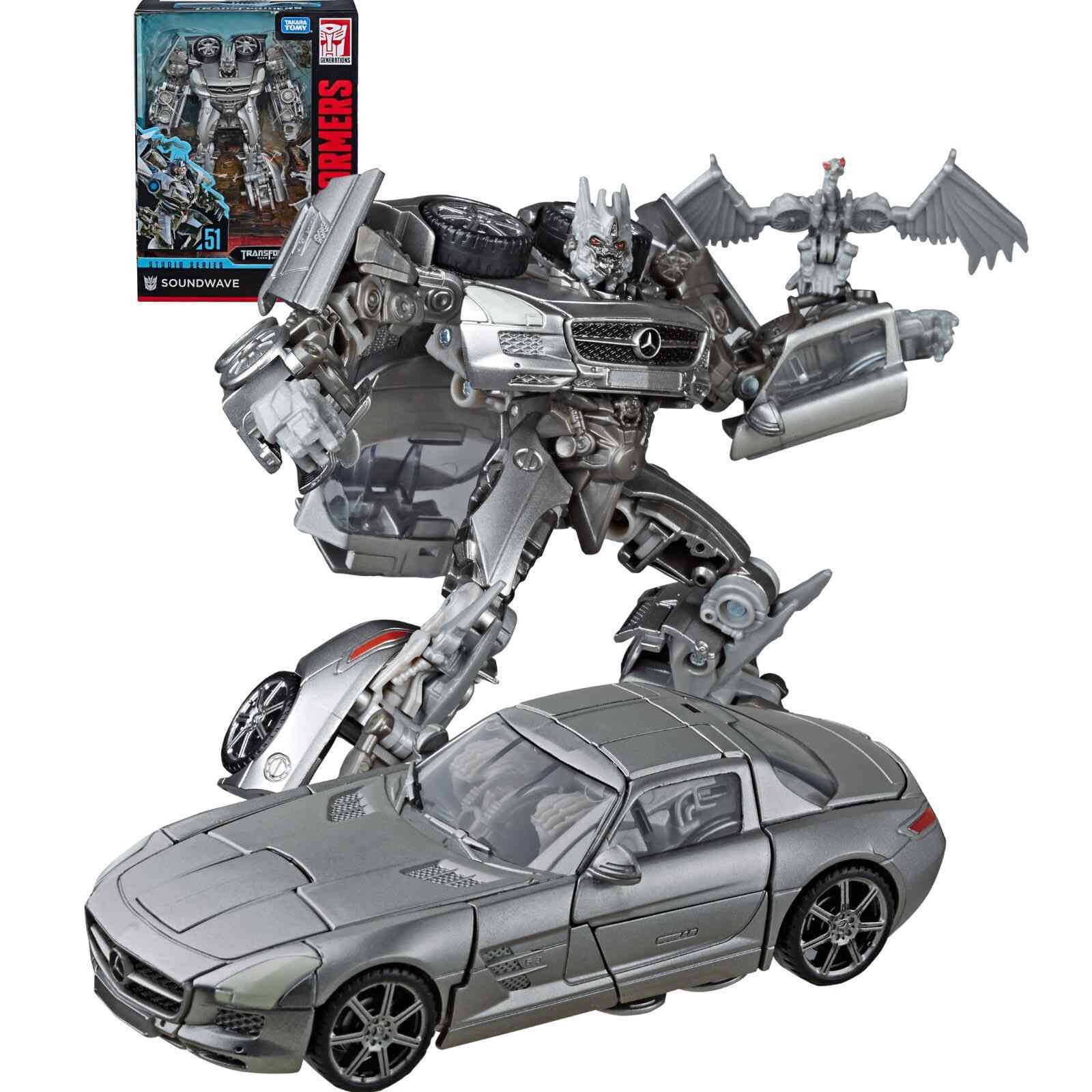 مجسم "ساوندويف" (Soundwave) من سلسلة "ترانسفورمرز ستوديو سيريز 51" (Transformers Studio Series 51) الفاخرة.
الشخصية: يمثل المجسم شخصية ساوندويف كما ظهرت في فيلم Transformers: Dark of the Moon.المميزات: يأتي المجسم مع ملحق لشخصية "ليزربيك" (Laserbeak) الصغيرة التي يمكن تركيبها على ذراعه.التحول: يمكن تحويل المجسم من وضع الروبوت إلى وضع السيارة (مرسيدس بنز SLS AMG) في 19 خطوة.
المقياس: يبلغ ارتفاع المجسم حوالي  (12 سم) 
للمزيد من المعلومات مراسلة الصفحة
يتوفر خدمة توصيل لجميع محافظات العراق 🚕


**إذا كنت صاحب هذا الإعلان وتريد حذفه لأي سبب، رجاءا أرسل رسالة إلى الدعم الفني**