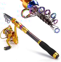 صنارة تلسكوبية • ألياف كربون • بكرة 14BB