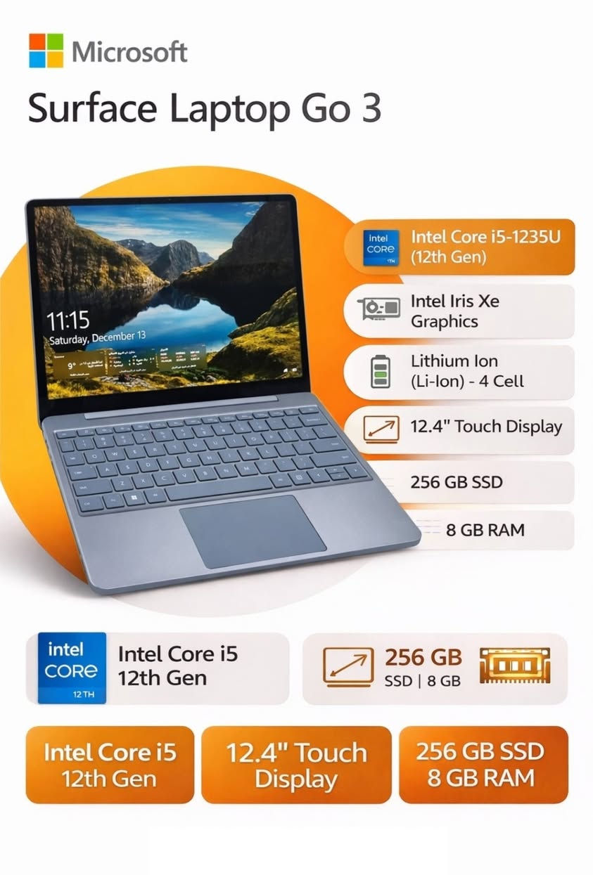 📢✨ عرض رمضان المبارك من Power Tech ✨📢
بمناسبة قرب حلول شهر الخير والبركة 🌙
يسعدنا أن نعلن عن تخفيضات خاصة ومحدودة على أقوى أجهزة Microsoft الأصلية 🎁🔥
💻 الأجهزة المشمولة بالعرض:
🔹 Microsoft Surface Laptop Go 3 – خفة وأناقة وأداء عملي يناسب الدراسة والعمل اليومي.
🔹 Microsoft Surface Laptop 4 – قوة أداء وتصميم فاخر يلبي احتياجاتك الاحترافية بكل سلاسة.

📥لمعرفة السعر شاركنا بتعليق.


**إذا كنت صاحب هذا الإعلان وتريد حذفه لأي سبب، رجاءا أرسل رسالة إلى الدعم الفني**