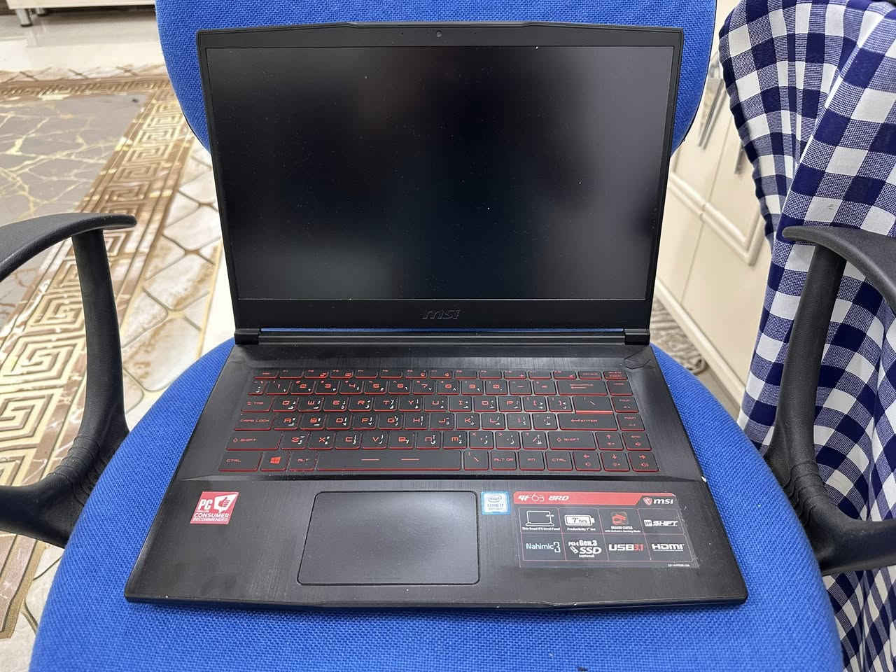السلام عليكم
GF63 8RD

8th Gen. Intel® Core™ i7 Processor

GeForce® GTX 1050 Ti with 4GB GDDR5
Ram 16 g 
التخزين m.2 512
السعر 500 الف وبيه مجال 
*********** وتساب متوفر
