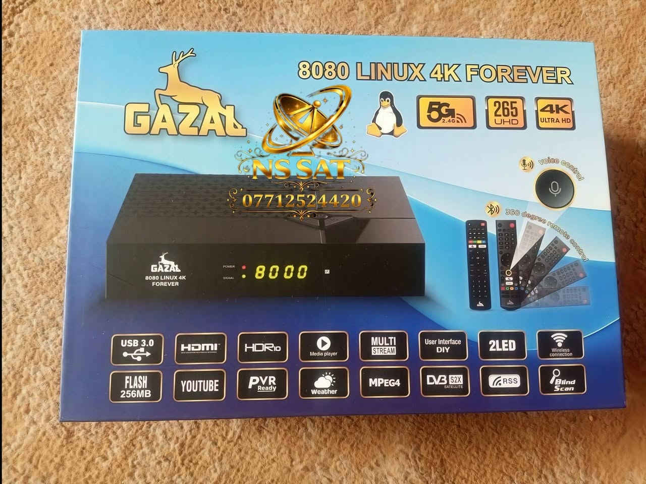✨📡 وصل حديثاً إلى معرض النرجس للستلايت 📡✨

🚀 الجيل الجديد من أجهزة الستلايت الاحترافية
🔥 Gazal 8080 4K Forever Linux 🔥

💎 إذا كنت تبحث عن السرعة، والثبات، وجودة الصورة الفائقة، فهذا الجهاز هو الخيار الأمثل لعشاق التميز.

━━━━━━━━━━━━━━━━━━

⚙️ أبرز المواصفات:

⚡ نظام Linux سريع ومستقر.
📺 يدعم 4K Ultra HD مع تقنية DVB-S2X.
🚀 معالج Montage MS2653 بأداء قوي وسرعة عالية.
🔊 دعم Dolby Audio & Dolby Digital Plus.
📡 حساسية استقبال ممتازة للإشارات الضعيفة.
🛰️ يدعم العدسة الداخلية والخارجية.
📶 واي فاي مدمج 2.4G / 5G.
🔵 بلوتوث مدمج.
🌐 منفذ LAN عالي السرعة.
🔌 منافذ USB متعددة.
🎧 منفذ صوت رقمي SPDIF.
🎮 ريموتان أصليان سريعَا الاستجابة.
🎙️ يدعم الأوامر الصوتية.
💾 ذاكرة قوية تمنحك أداءً سلساً دون تقطيع أو تهنيج.

━━━━━━━━━━━━━━━━━━

🎁 اشتراكات مميزة مع الجهاز:

✅ SUPER LIVE — 10 سنوات.
✅ TOP IPTV — 10 سنوات.
✅ Q IPTV — 10 سنوات.
✅ LION PRO — 10 سنوات.
✅ HERO VIP — 10 سنوات.
✅ FUN IPTV — 10 سنوات.
✅ ICONE 4K — 10 سنوات.
✅ SCREEN IPTV — 10 سنوات.

⭐ بالإضافة إلى:

✅ DRAGON+ — 15 شهراً.
✅ MAX IPTV — 15 شهراً.
✅ MAVEN TV — 15 شهراً.
✅ FAMILY IPTV — 15 شهراً.
✅ ONE IPTV — 5 سنوات.
✅ BOB IPTV — 10 سنوات.
✅ FOREVER IPTV — 12 شهراً.
✅ APOLLO IPTV — 12 شهراً.

🏆 استمتع بآلاف القنوات الرياضية والترفيهية.
🎬 أحدث الأفلام والمسلسلات.
👨‍👩‍👧‍👦 باقات متنوعة لجميع أفراد العائلة.
⭐ إضافة كود VIP لفتح القنوات الرياضية على النايل سات.

━━━━━━━━━━━━━━━━━━

🚚 خدمة توصيل إلى جميع محافظات العراق.

📍 معرض النرجس للستلايت
💙 عنوان الثقة في أجهزة الستلايت والاشتراكات الأصلية.

📞 للحجز والاستفسار:
***********

🔥 النرجس للستلايت... جودة تستحق الثقة، أداء يفوق التوقعات. 🔥
