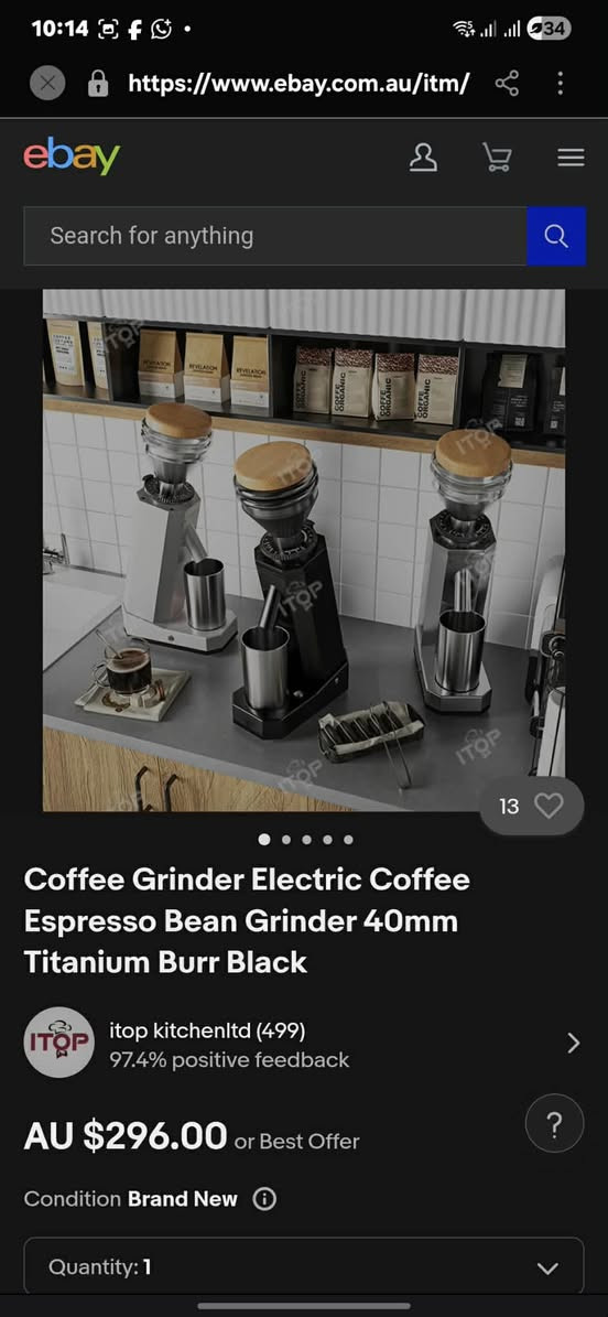 طاحونة قهوة كهربائية من ماركة ITOP مزاد
#Every


**إذا كنت صاحب هذا الإعلان وتريد حذفه لأي سبب، رجاءا أرسل رسالة إلى الدعم الفني**