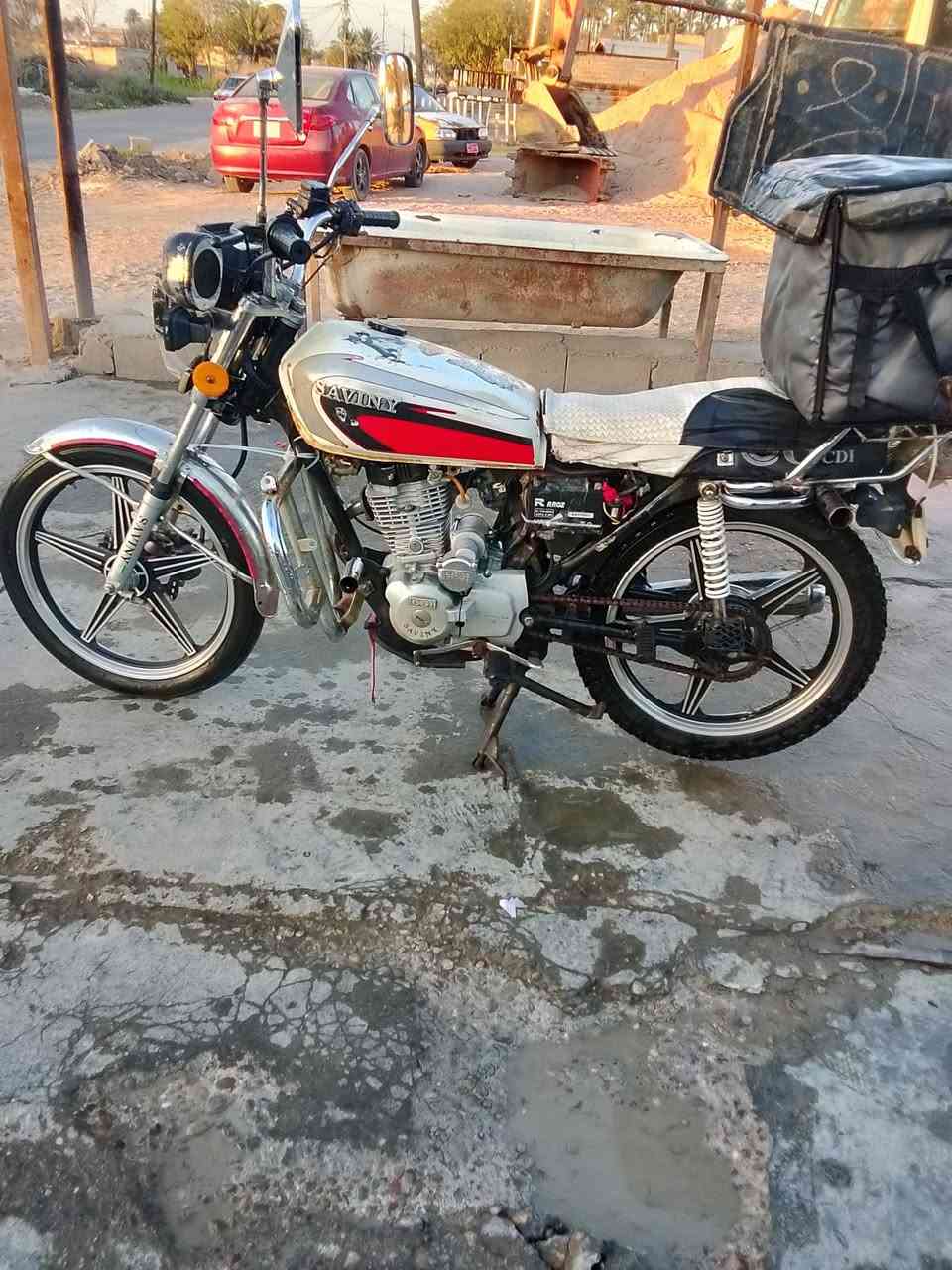 سلام عليكم دراجة ايراني سافانة 5كير موديل 2020اوراق أصولية الدراجة يحتاجلهة صفاحيات وستيرن والدشبول مشلوع من بكانة مابي شي يشتغل السعر 400وبيهة مجال حك جيتك مكاني محمودية ناحية الرشيد الاتصال ***********واتساب ***********بيع مستعجل
