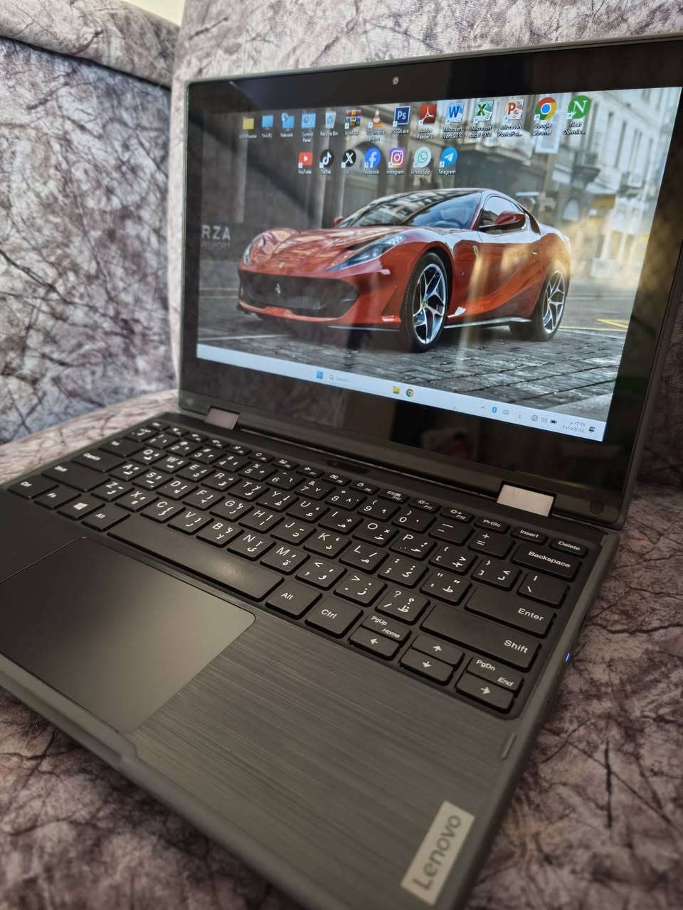 السلام عليكم لابتوب Lenovo حديث سلم (الجيل الثامن والشاشة لمس) مواصفات راقية جداً استخدام شخصي نظيف جداً للبيع بسعر مناسب 160 ألف اقوى لابتوب ممكن تحصله ومكفول عالفحص من جميع النواحي تفحصه يلا تدفع حقه
اللابتوب خدمي جداً وممتاز لطلاب الجامعات والبحوث لأن بي كل اللمميزات الي يحتاجوها 

مشغل عليه كل أنواع البرامج الدراسية مثل الكلاس روم والادوبي ريدر قارئ ملفات PDF والملازم وبرامج الطباعة والتصميم مثل الفوتوشوب وحزمة برامج الاوفيس كاملة الوورد والاكسل والبور بوينت وكل برامج مواقع التواصل الإجتماعي وبرامج التحميل وغيرهن من البرامج 

مواصفات اللابتوب: 
النظام احدث نظام بالعالم ويندوز 11 برو 64 بت بأحدث التعريفات والبرامج كل شي مفعله مدى الحياة
المعالج الجيل الثامن Celeron N4100 
الهارد 128GB SSD اسرع واحدث نوع
الرام 4GB سريع جداً نوع DDR4
كارت شاشة انتل 2GB نوع عالي الاداء
حجم الشاشة 12.5" إنش فول HD دقة عالية جداً
الشاشة لمس قابلة للطي 360° يعني يصير ايباد
يحتوي على بلوتوث + وايفاي
يحتوي على كامرتين امامية وخلفية
بطارية فوق الممتازة أكثر من 3 ساعات تشغيل مستمر
الجهاز بي كل أنواع المنافذ: 2 منافذ USB ومنفذ تايب سي ومنفذ HDMI ومنفذ رام ومنفذ هيدفون 

ملحقات اللابتوب شاحنته الأصلية تايب سي 65 واط والجنطة 

*********** واتساب و اتصال
