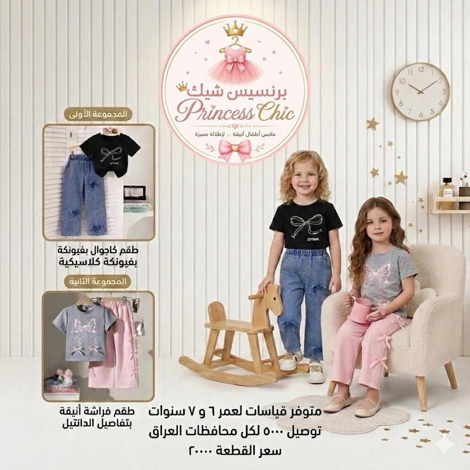 يقدم برنسيس شيك مجموعة رائعة من ملابس الأطفال المثالية للاحتفال بالعيد! 🌟
استكشفوا تصاميمنا الأنيقة والمميزة، المتوفرة بألوان زاهية ومقاسات تناسب الأعمار حسب الصور . 💖💙

اطلبو الان عبر الواتساب: *********** 
توصيل داخل اربيل و كركوك مجاناً
رابط الصفحة : https://www.facebook.com/61589680931961/posts/122099255373322697/
------------
پرینسیس شیک کۆمەڵێ جلوبەرگی نایابی منداڵان پێشکەش دەکات کە تەواو گونجاوە بۆ  جەژن! 🌟 
ئێستا دەتوانی داوای دیزاینە شیک و ناوازەکانمان بکەی،کە  بە ڕەنگ و قەبارەی ناوازە بۆ تەمەنی جياواز. 💖💙
واتساپ : ***********
