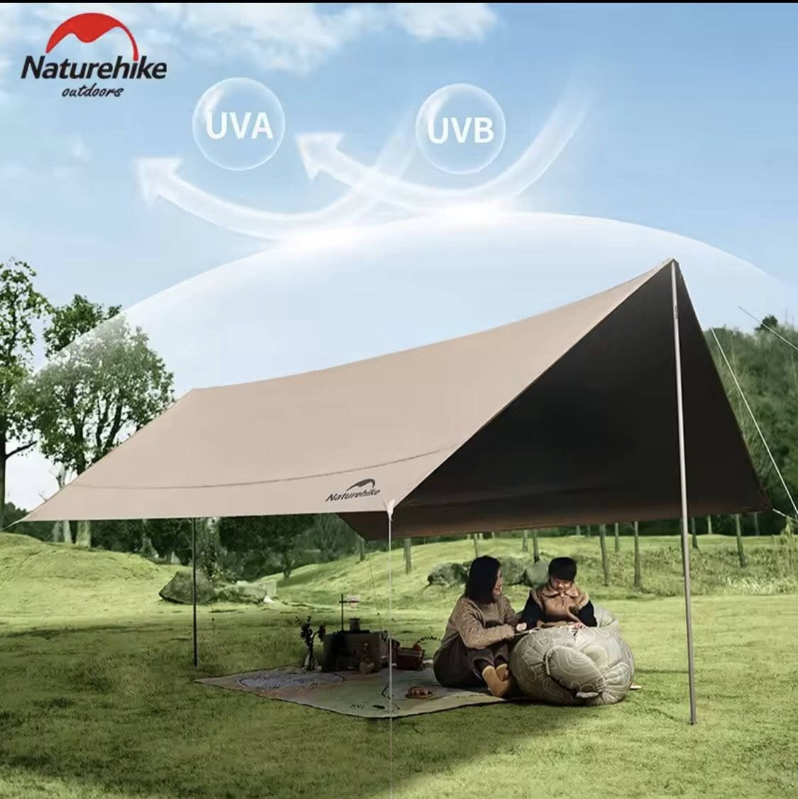 السلام عليكم للبيع مظلة تخييم ماركة نايتشر هايك Naturehike، وتحديداً طراز Cloud Skies (أو Cloud Lite)، وهي مصممة للحماية من أشعة الشمس والأمطار.
القياس : ٤ متر الطول و ٢ متر و ٩٢ سانتمتر العرض
الحماية: توفر المظلة حماية عالية من الأشعة فوق البنفسجية (UVA/UVB) بمعيار يصل إلى UPF50+، بالإضافة إلى طلاء أسود داخلي لعزل الحرارة.
المواد: مصنوعة من قماش أكسفورد 150D المتين والمقاوم للماء بمؤشر يزيد عن 3000 مم.
المميزات: تتميز بخفة الوزن، وسهولة التركيب، وتأتي مع أعمدة دعم، حبال، وأوتاد تثبيت. 
تواصل خاص او *********** واتساب
