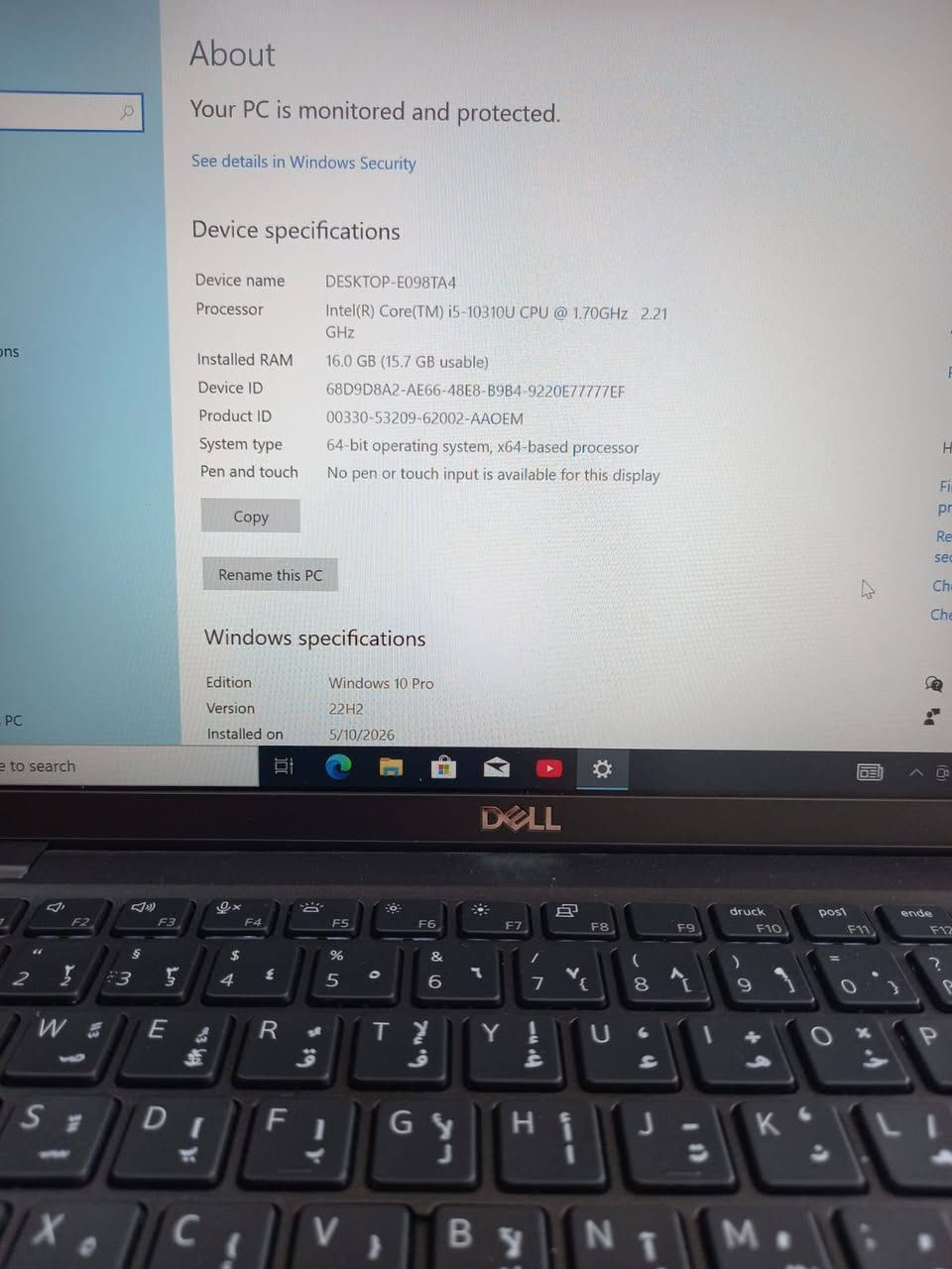 لابتوب دل 7410 dell
الجيل العاشر
المعالج كور اي 5 الجيل 10
الهارد    256    ssd  m.2
الرام  16.  ddr4 
كارت الشاشة  8  شير 
حجم الشاشة  14 
الشاحنة اصلية 
يحتوي على منفذين تايب سي للشحن او نقل البيانات
نظام التشغيل ويندوز 10 عربي انكليزي 
الملحقات شاحنة تايب سي  وجنطة 
السعر  300

***********
***********
يوجد توصيل

متوفر 
تتوفر مجموعة لابتوبات بأسعار مناسبة ومواصفات مختلفة
