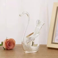 طقم البجعة • ٦ ملاعق شاي • ذهبي ملكي