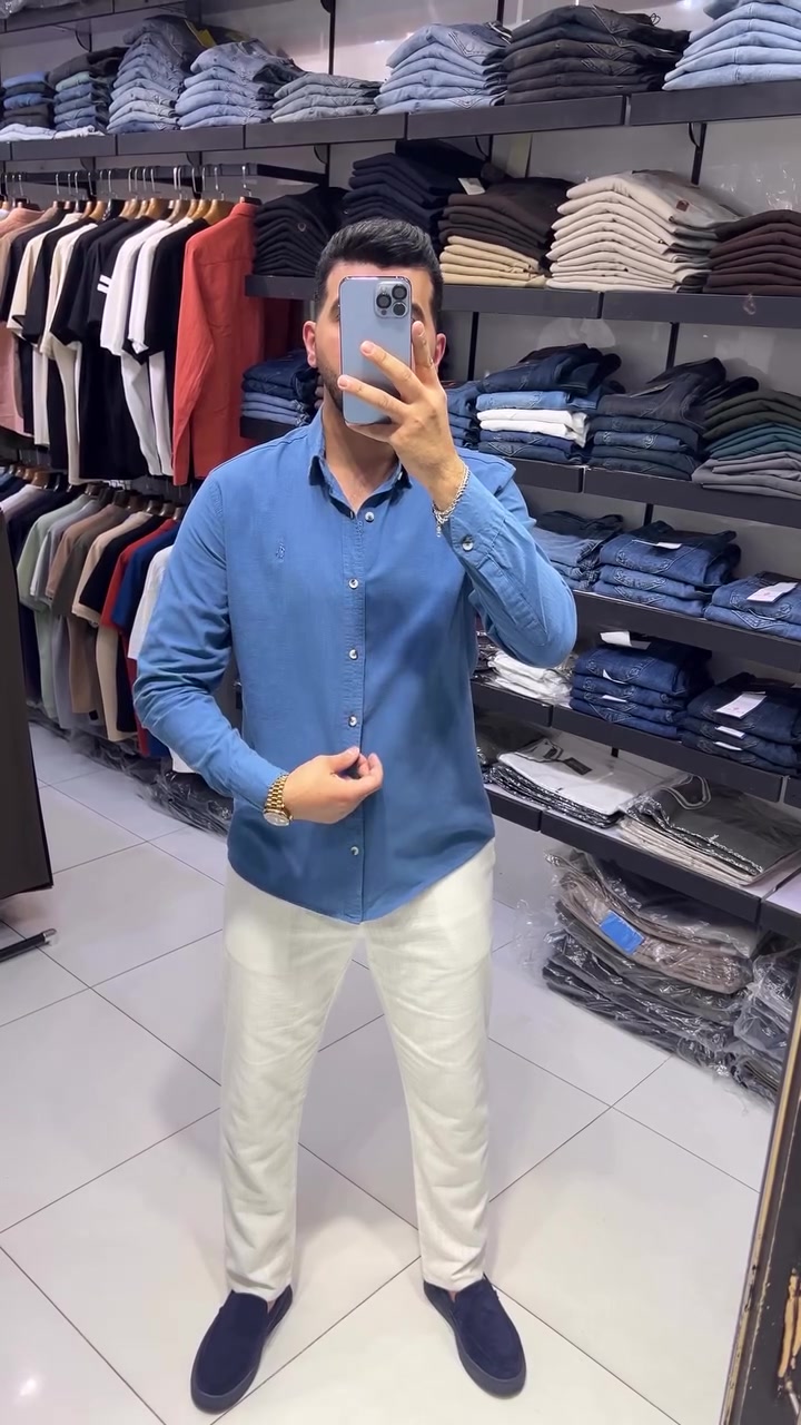 قميص ماركه خامه قطن ٥٠٪؜ للن ٥٠٪؜ متوفر(10 لون✅)
قياسات S M L XL XXL قياس المعروض L
بنطرون ماركه قياسات من 30 إلى 40 
المنشئ تركي 🇹🇷 
توصيل بغداد 5 الف  توصيل محافظات 5 الف
العنوان بغداد مول زيونه طابق الاول 
التواصل دايركت او واتساب ***********
