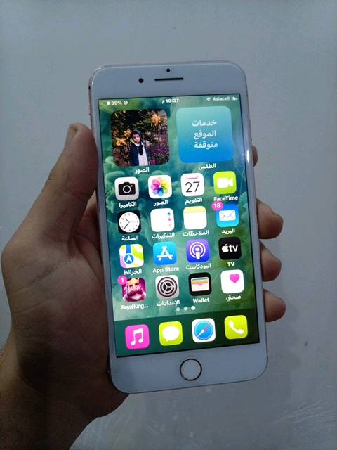 جهاز مكفول بدون اي شكال بطاريه ١٠٠ مبدل شاشة 