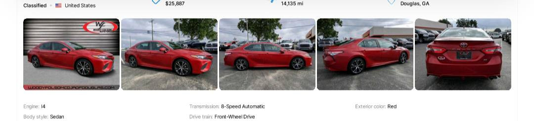 كامري 2020 SE 
فول موصفات عدا الفتحة  

رقم اربيل مميز 

 4سلندر 

ماشيه 80 

الضر حافة البنيد وشبر بالتكمة 

مكان السيارة كركوك 

*********** السعر 190 وبيها مجال
