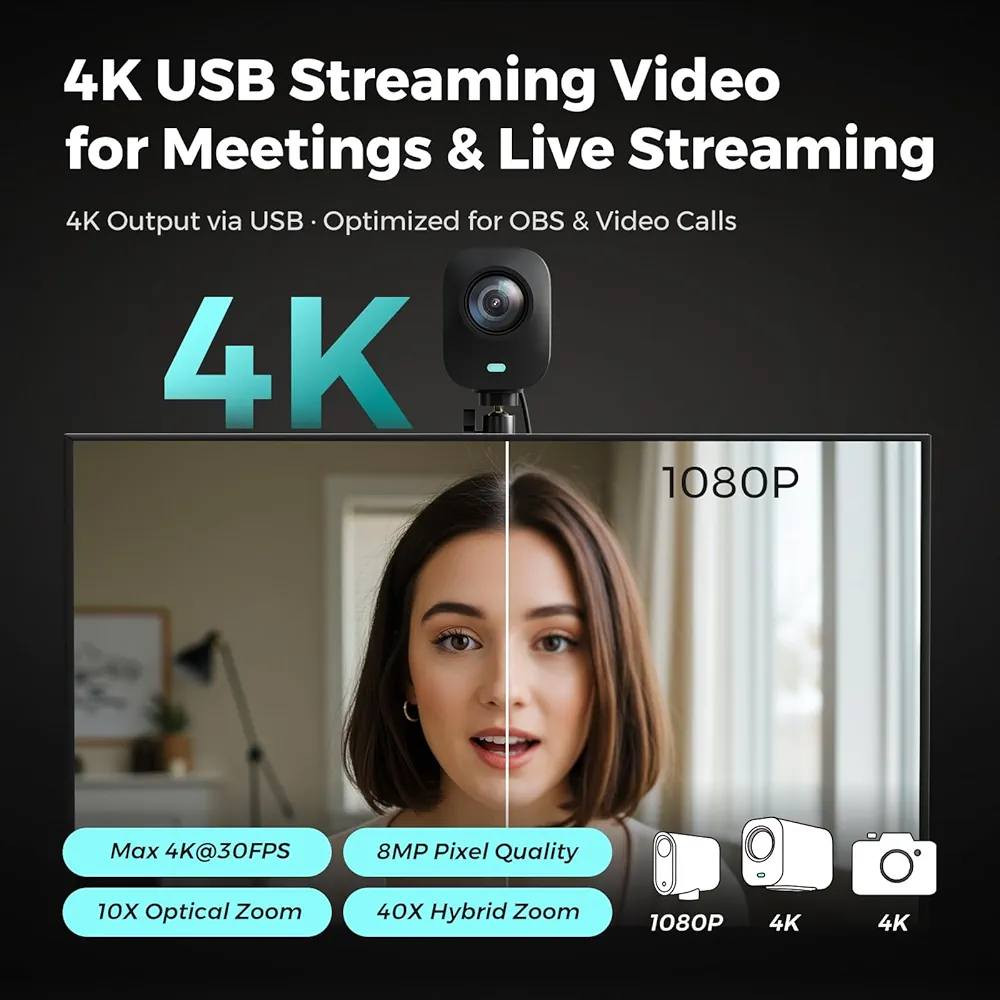 متوفرة كاميرة nearstream 4k mv 20
سعر ٢٠٠ الف💢

NearStream VM20 4K USB Streaming Camera with 40X Hybrid Zoom/8 Noise-Canceling Mics/Remote Control, HDMI/USB/RJ45 Output, Multi-Cam Ready, for Education, Conference,Worship & Live Event,OBS/Zoom/Teams


**إذا كنت صاحب هذا الإعلان وتريد حذفه لأي سبب، رجاءا أرسل رسالة إلى الدعم الفني**