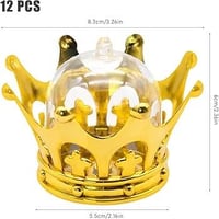 علبة هدايا • تاج ذهبي • قبة شفافة