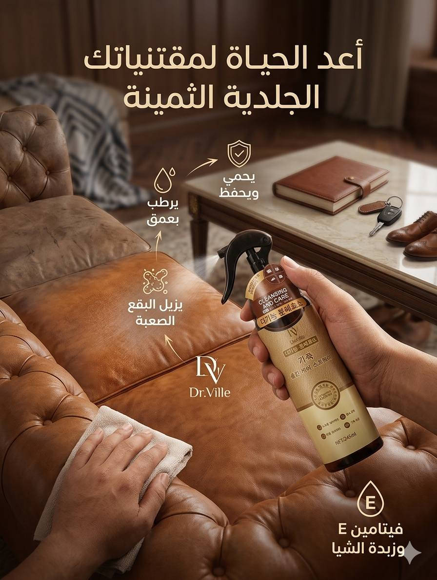 المنظف السحري للجلود
​أعد الحياة لمقتنياتك الجلدية بلمسة واحدة! بخاخ الإنزيمات النشطة الكوري للتنظيف الفائق والحماية.
​✅ لماذا ستحبه؟
​قوة الإنزيمات: يقضي على أصعب البقع (حبر، زيوت، أوساخ).
​حماية شاملة: يحمي الجلد من التشقق والبهتان (Anti-Aging).
​متعدد الاستخدامات: مثالي للسيارات، الحقائب، الأحذية، والأثاث.


**إذا كنت صاحب هذا الإعلان وتريد حذفه لأي سبب، رجاءا أرسل رسالة إلى الدعم الفني**