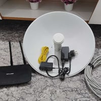 منظومة إنترنت باور بيم صحن أصلي مستخدم نظيف راوتر تبلنك  واير أصلي أمت...