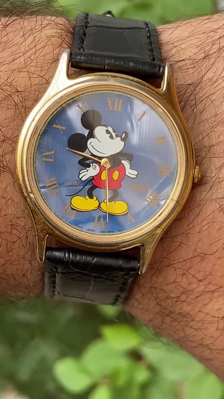 ساعة لوروس ميكي ماوس (Lorus Mickey Mouse) كلاسيكية ذات إطار ذهبي ومينا زرقاء.  وأرقام رومانية ميلين علامة تجارية تابعة لشركة سيكو اليابانية 
قطر ٣٦


**إذا كنت صاحب هذا الإعلان وتريد حذفه لأي سبب، رجاءا أرسل رسالة إلى الدعم الفني**
